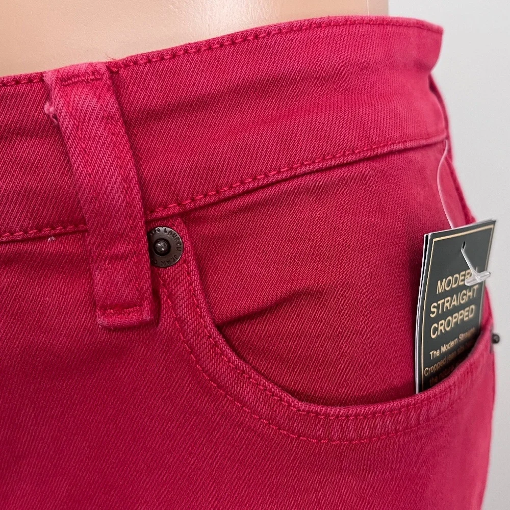 Lauren Jeans Co. LRL Women’s Red Modern Straight Cropped Jeans size 12